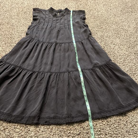 Anthropologie NWT Swing Tiered Gray Dress Pockets Sz M Boho Babydoll Cottagecore - Picture 6 of 10